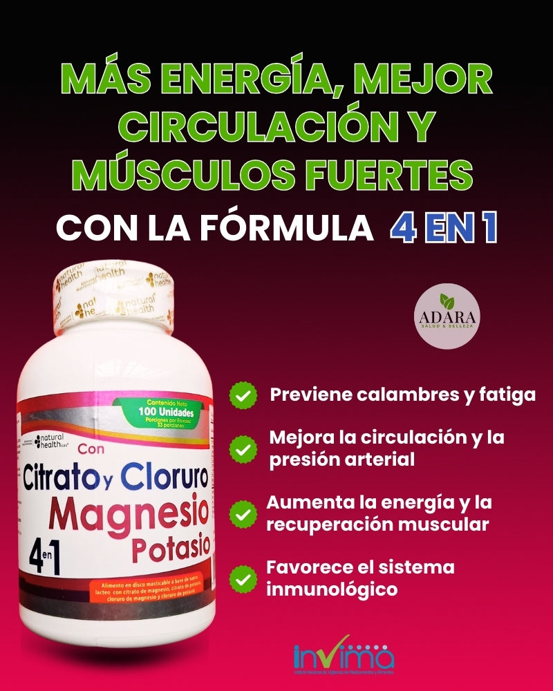 Citrato y Cloruro de Magnesio y Potasio
