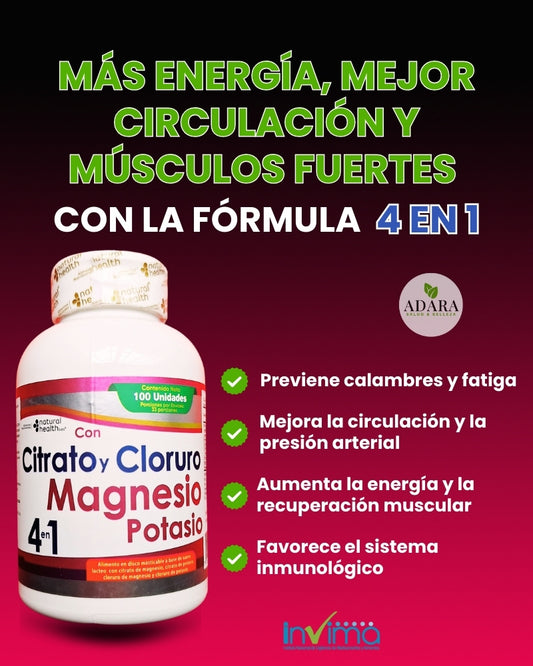 Citrato y Cloruro de Magnesio y Potasio
