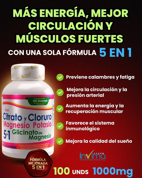 Citrato y Cloruro de Magnesio y Potasio