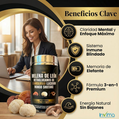 Melena de León + Ganoderma + Shiitake