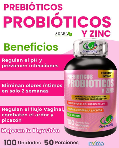Prebióticos Probióticos y Zinc